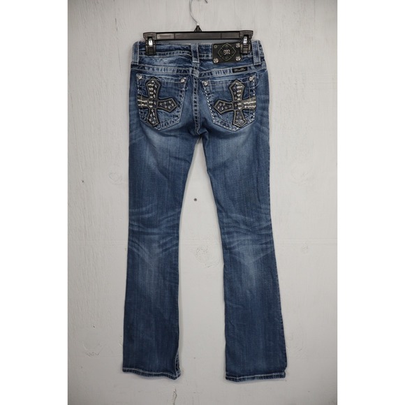 Miss Me Denim - Miss Me Jeans Blue Size 26x34 Cotton Blend JP6289B Signature Boot Cut Cross